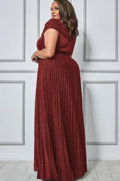 Women * Plus Bardot Pleated Skirt Maxi Dress