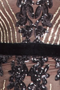 Women * Plus Long Sleeve Sequin Party Midi