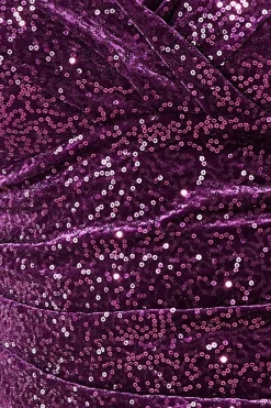 Women * Plus Sequin & Velvet Bardot Midi
