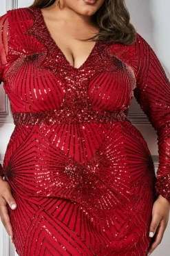 Women * Plus Starburst Sequin Maxi Dress