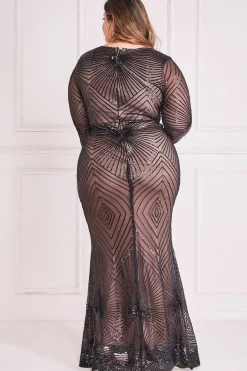 Women * Plus Starburst Sequin Maxi Dress