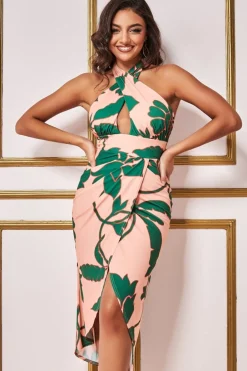 Women * Printed Crossover Midi