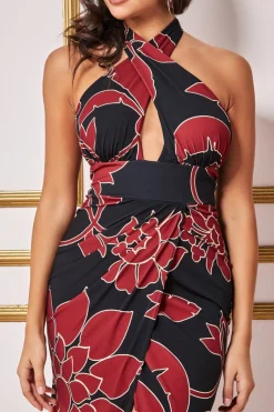 Women * Printed Crossover Midi