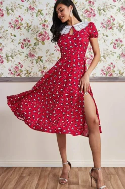 Women * Printed Midi With Front Split