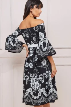 Women * Printed Off The Shoulder Midi Dress