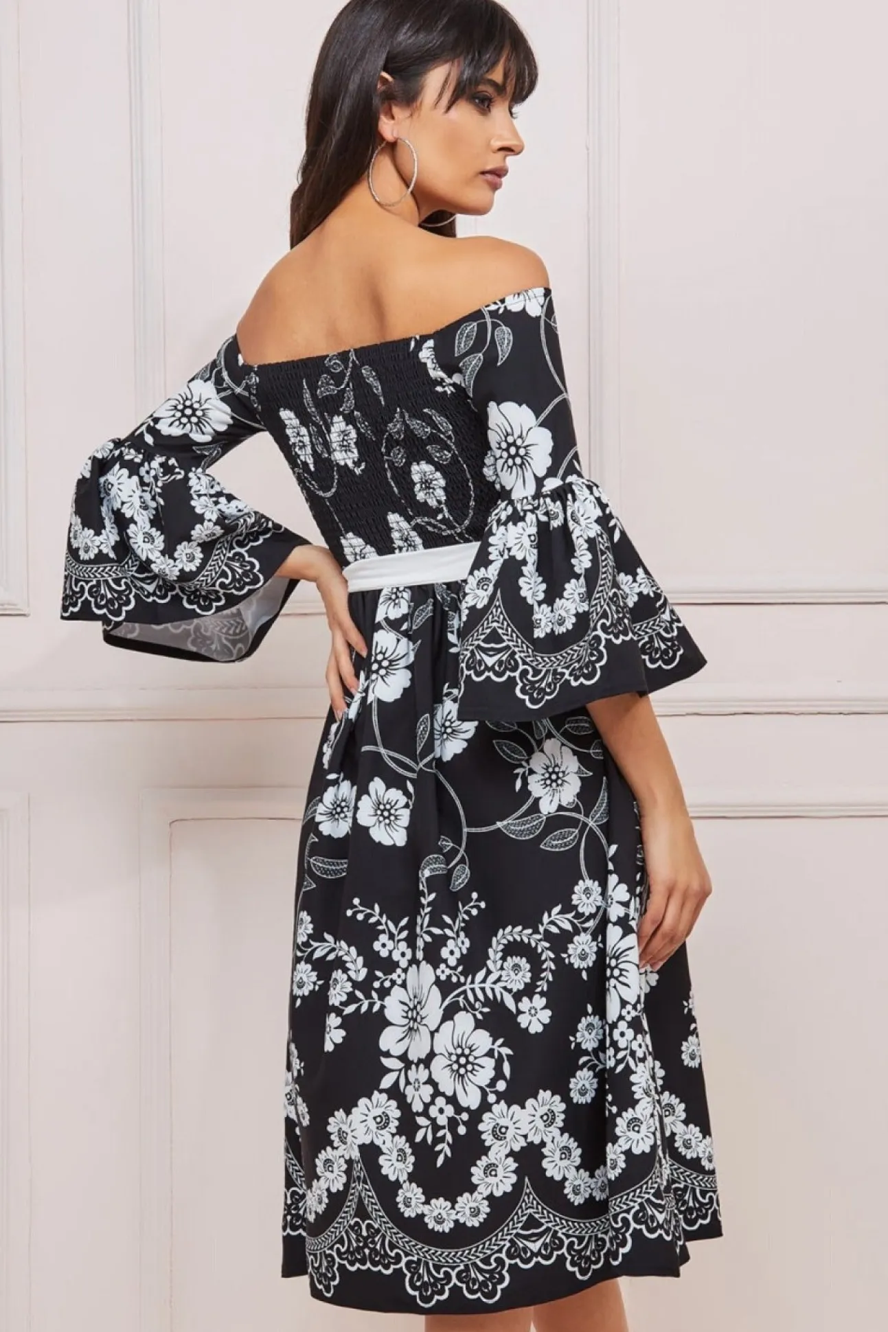 Women * Printed Off The Shoulder Midi Dress