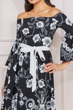 Women * Printed Off The Shoulder Midi Dress