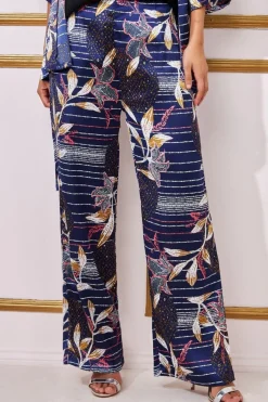 Women * Printed Satin Wide Leg Trouser