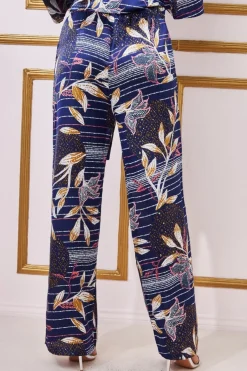 Women * Printed Satin Wide Leg Trouser