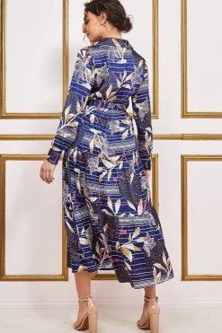 Women * Printed Tiered Shirt Midi Dress