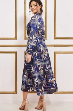 Women * Printed Tiered Shirt Midi Dress