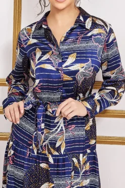 Women * Printed Tiered Shirt Midi Dress