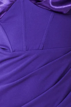 Women * Satin & Scuba Off The Shoulder Maxi Dress