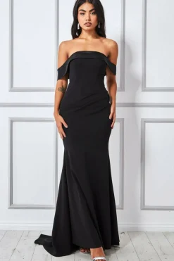 Women * Satin Band Bandeau Maxi Dress