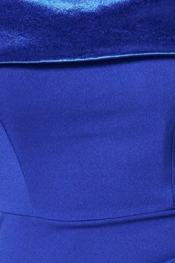 Women * Satin Band Bandeau Maxi Dress - Royal Blue