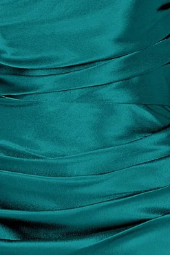 Women * Satin Bandeau Maxi Dress Green