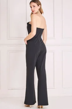 Women * Satin Collar Scuba Jumpsuit