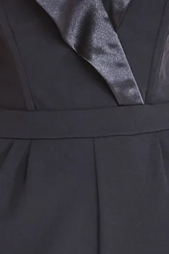 Women * Satin Collar Scuba Jumpsuit