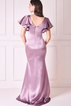 Women * Satin Flutter Sleeve Mermaid