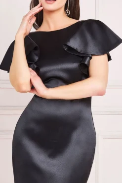 Women * Satin Flutter Sleeve Mermaid Maxi
