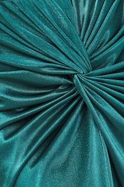 Women * Satin Knotted Midi Skirt Green