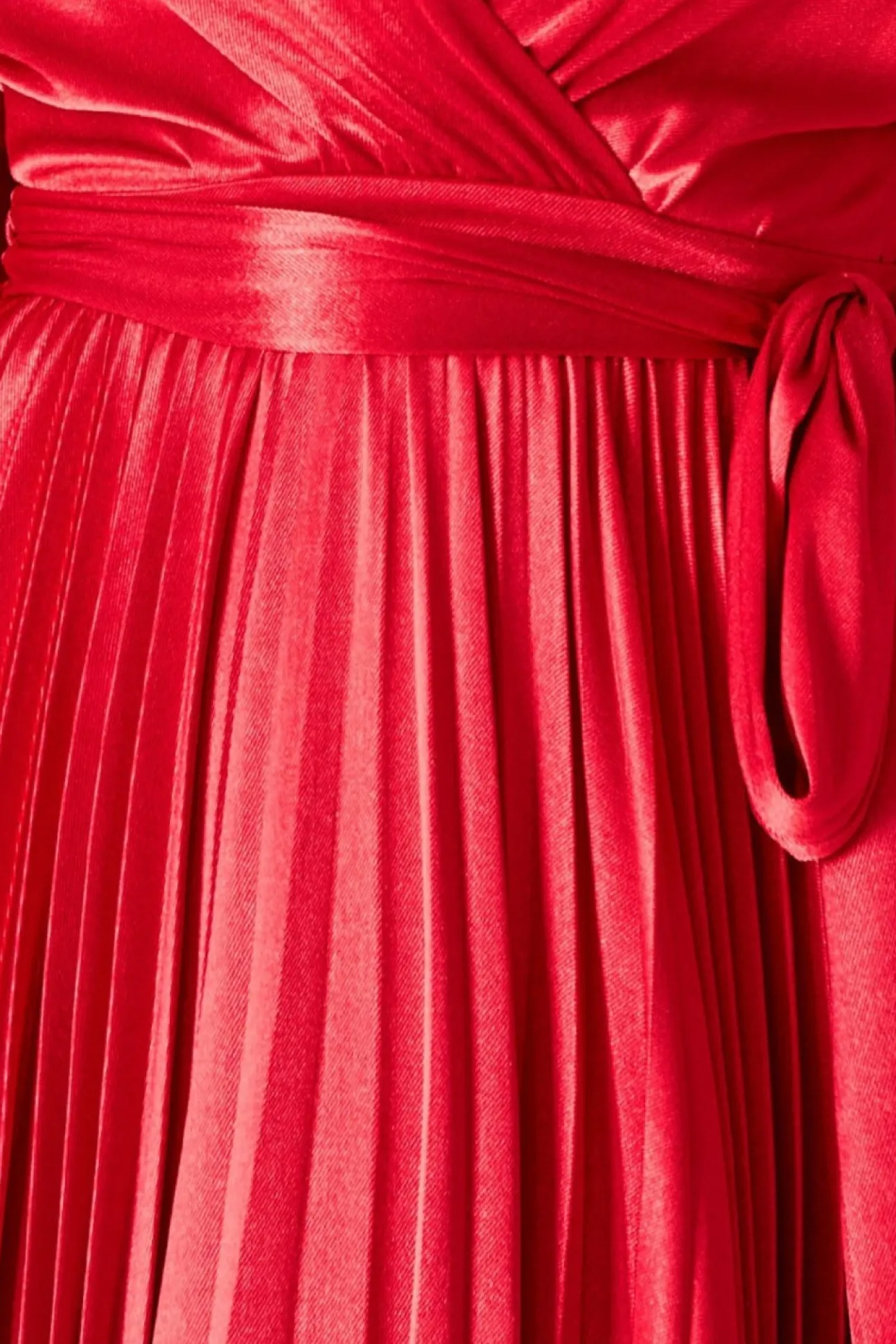 Women * Satin Pleated Skirt Wrap Midi Dress