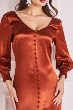 Women * Satin Viscose Front Split Maxi