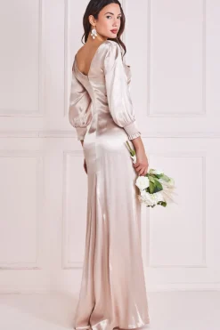 Women * Satin Viscose Front Split Maxi