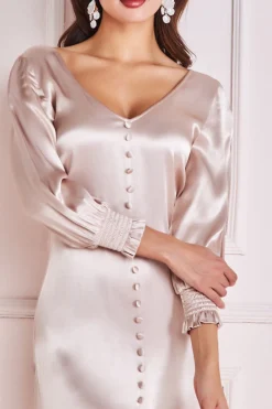 Women * Satin Viscose Front Split Maxi