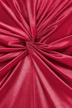 Women * Satin Wrap Knotted Midi Dress
