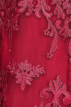 Women * Scalloped Lace Dipped Hem Midi Dress