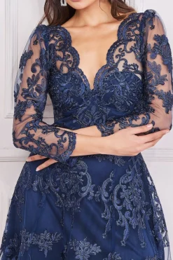 Women * Scalloped Lace Dipped Hem Midi Dress
