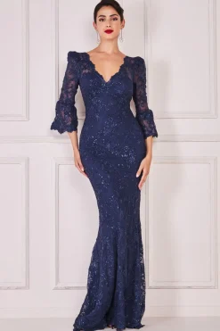 Women * Scalloped Lace Maxi Dress