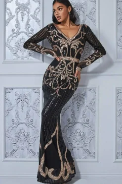 Women * Sequin & Mesh Embroidered Maxi