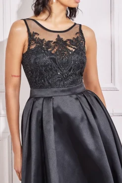 Women * Sequin & Satin Dipped Hem Midi Dress