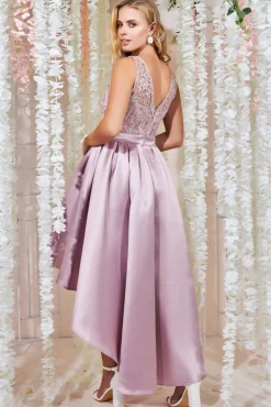 Women * Sequin & Satin Dipped Hem Midi Dress