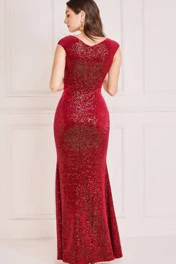 Women * Sequin & Velvet Bardot Maxi Dress