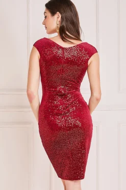 Women * Sequin & Velvet Bardot Midi Dress