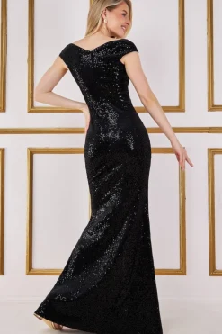 Women * Sequin & Velvet Bardot Maxi Dress