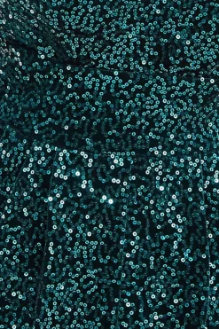 Women * Sequin & Velvet Corset Jumpsuit Green