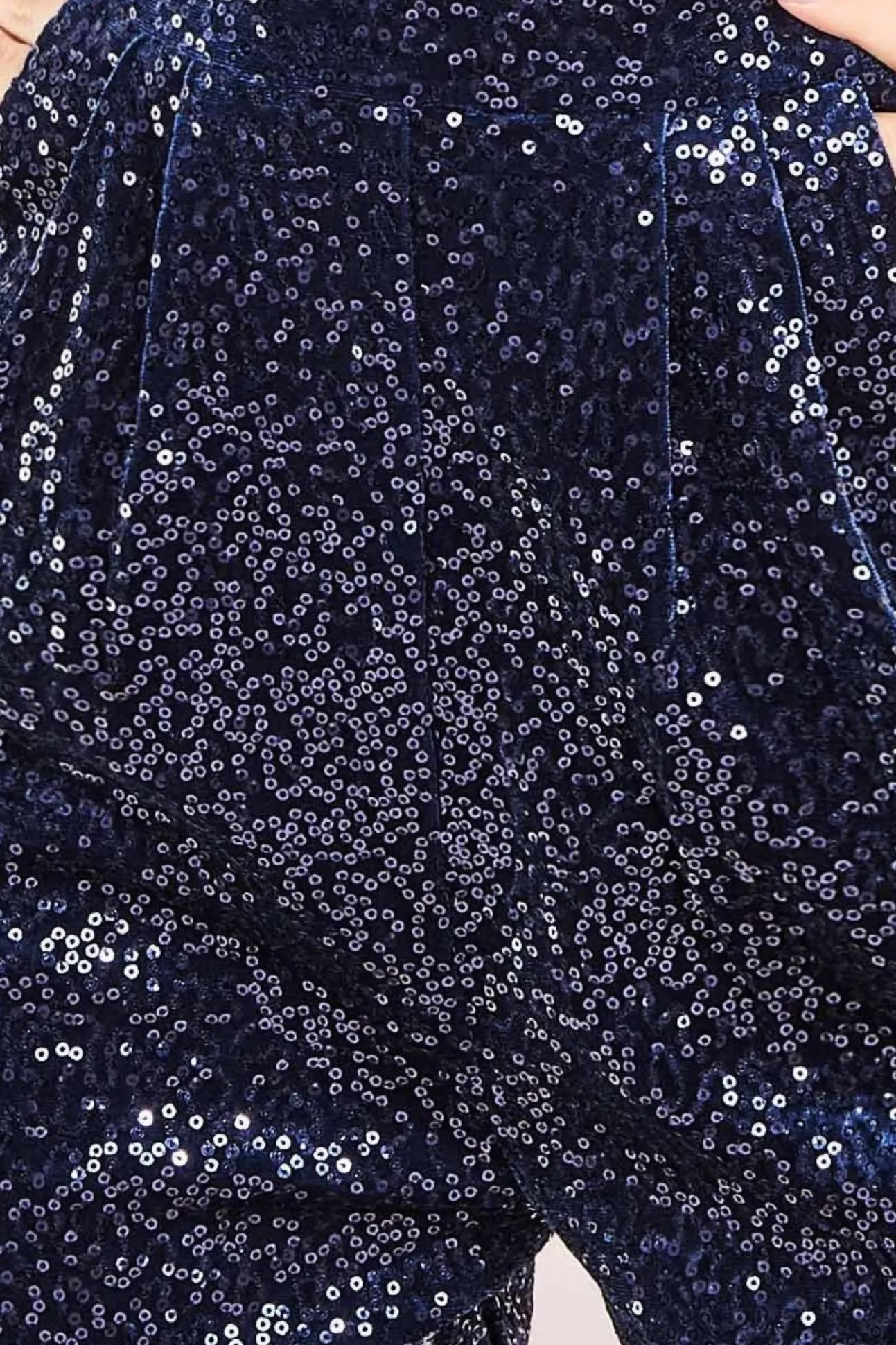 Women * Sequin & Velvet Corset Jumpsuit - Navy
