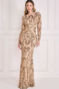 Women * Sequin Cowl Back Maxi