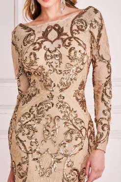 Women * Sequin Cowl Back Maxi