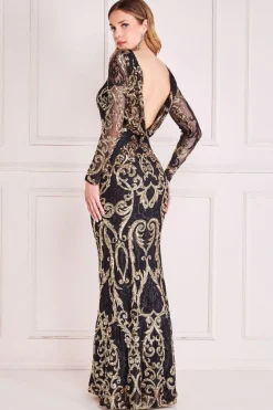 Women * Sequin Cowl Back Maxi
