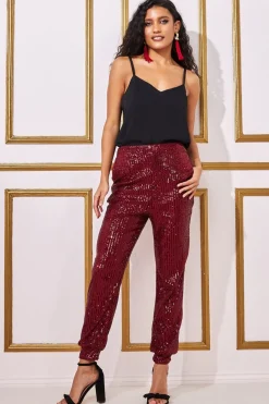 Women * Sequin Cuffed Ankle Trouser