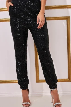 Women * Sequin Cuffed Ankle Trouser