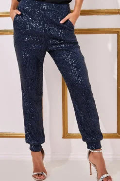 Women * Sequin Cuffed Ankle Trouser