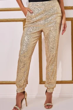 Women * Sequin Cuffed Ankle Trouser