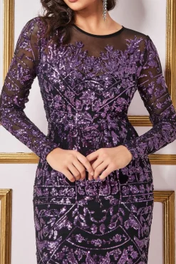 Women * Sequin Mesh Embroidered Maxi Dress