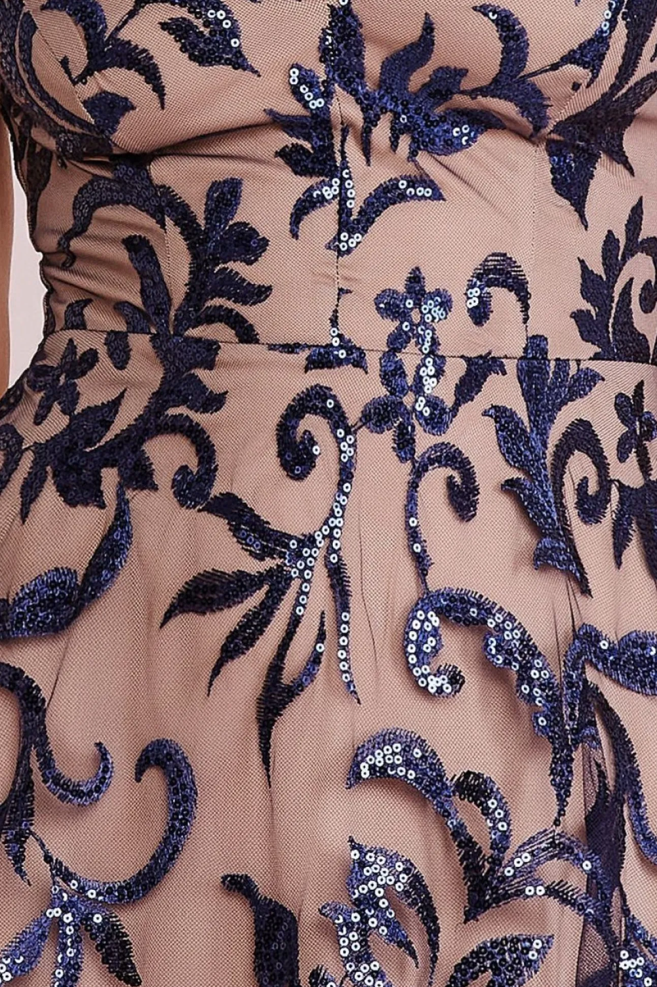 Women * Sequin Mesh V-Neck Flared Skirt Midi